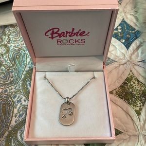 Barbie Rocks sterling silver necklace w chain & boxes